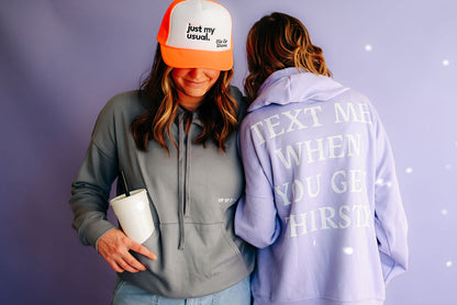 Text Me hoodie in Lavender